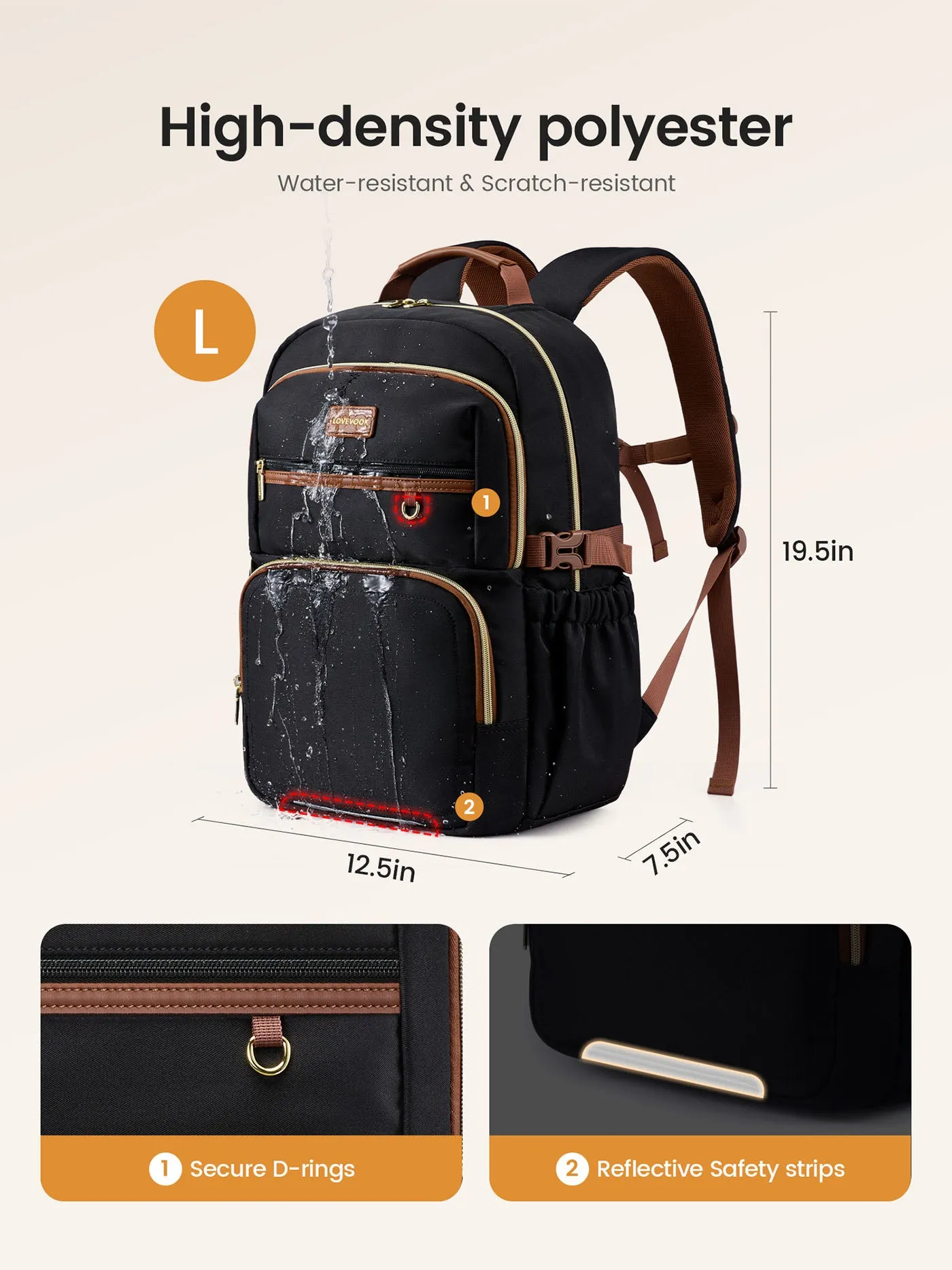Laptop Backpack 15.6" 17.3" sold by LOVEVOOK product image thumbnail 5