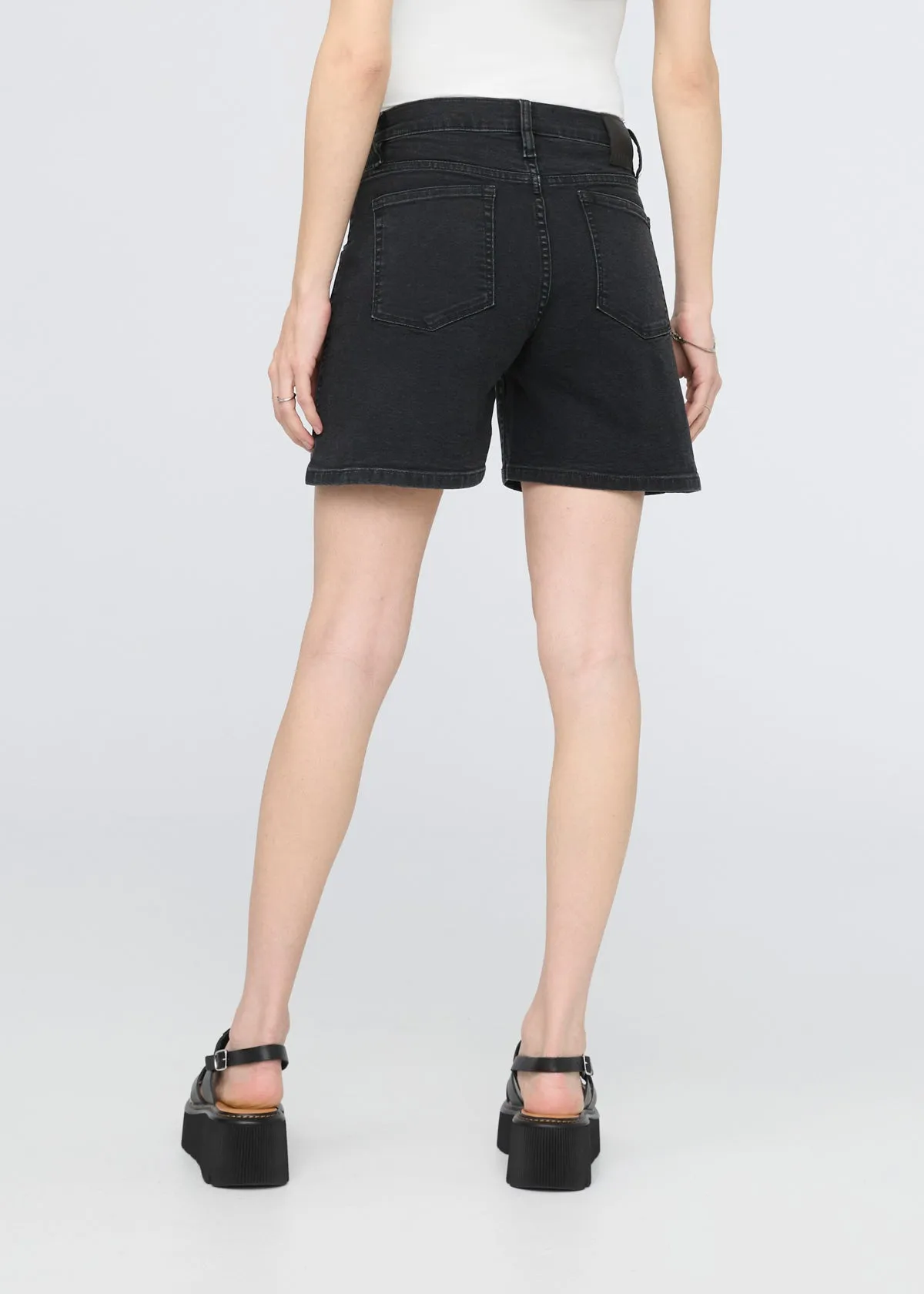 Stretch Canvas High Rise Relaxed Short - Black sold by DUER product image thumbnail 4
