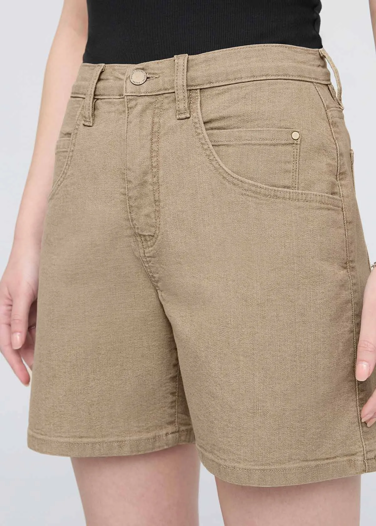 Stretch Canvas High Rise Relaxed Short - Tan sold by DUER product image thumbnail 5