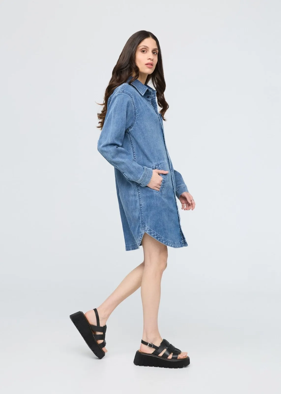 Performance Denim Lite Shirt Dress sold by DUER product image thumbnail 2