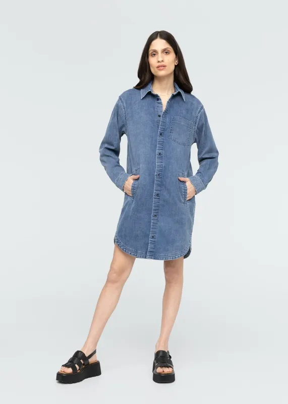 Performance Denim Lite Shirt Dress sold by DUER