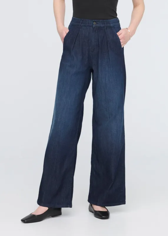 Performance Denim Lite Pleated Pant - Modern Rinse sold by DUER