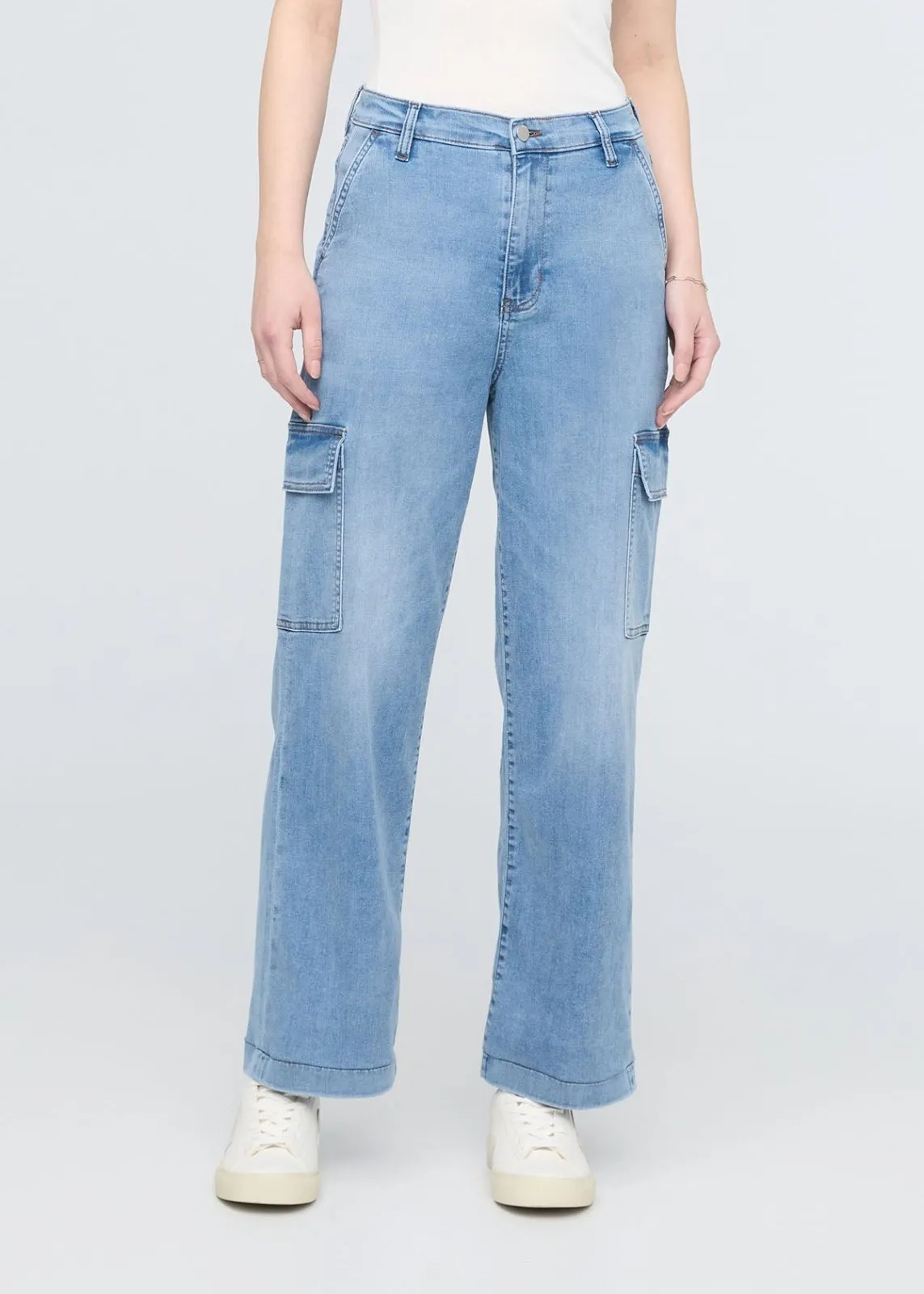 Performance Denim Lite High Rise Cargo - Pacific sold by DUER