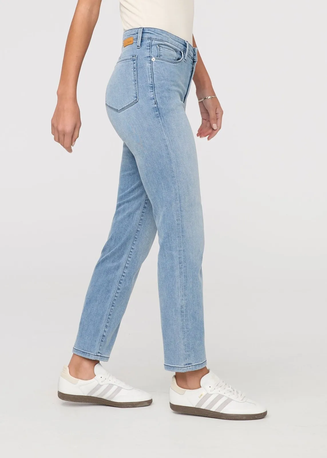 No Sweat Denim High Rise Slim Straight - Mystic Blue sold by DUER product image thumbnail 3