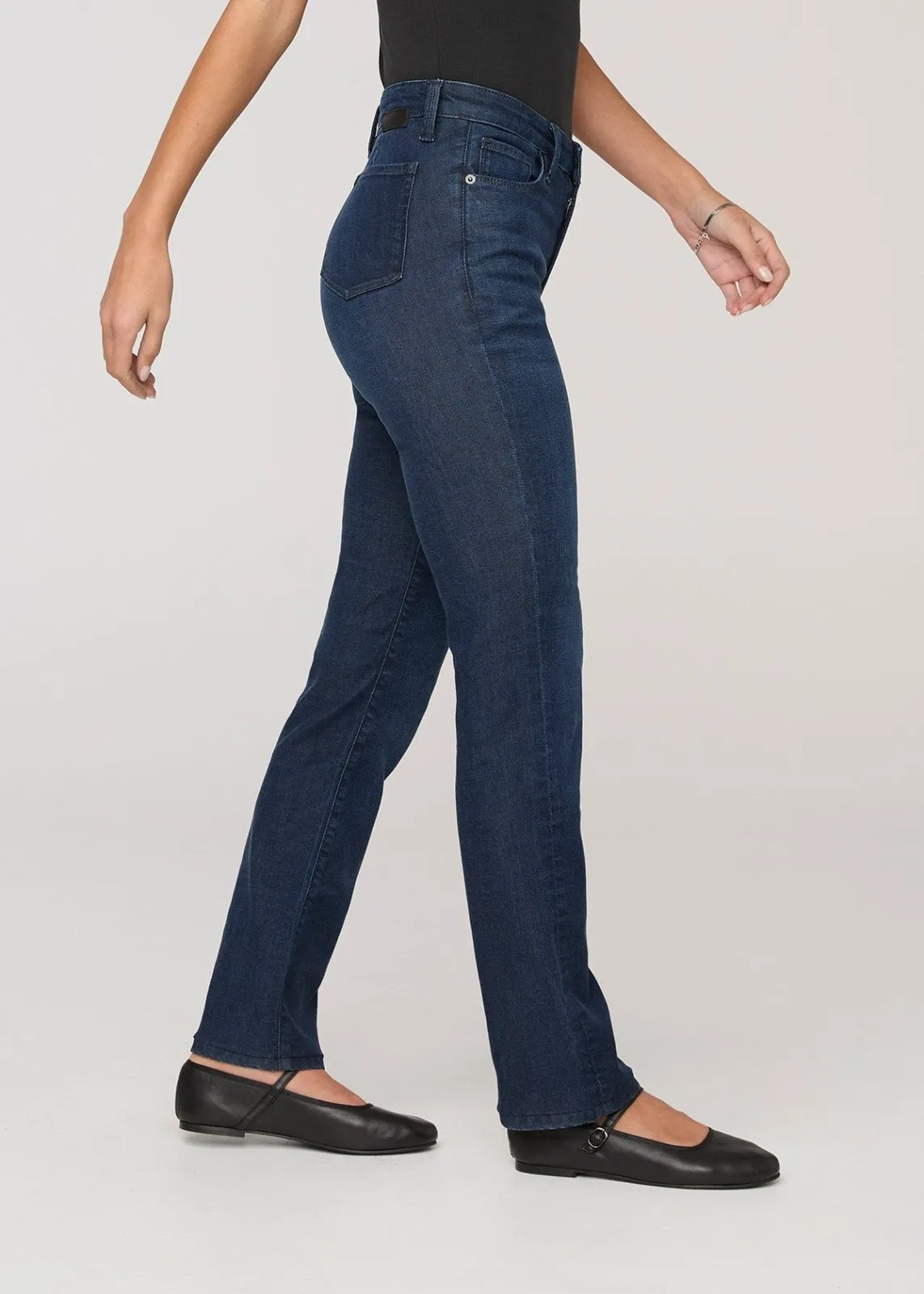 No Sweat Denim High Rise Slim Straight - Worn Rinse sold by DUER product image thumbnail 3
