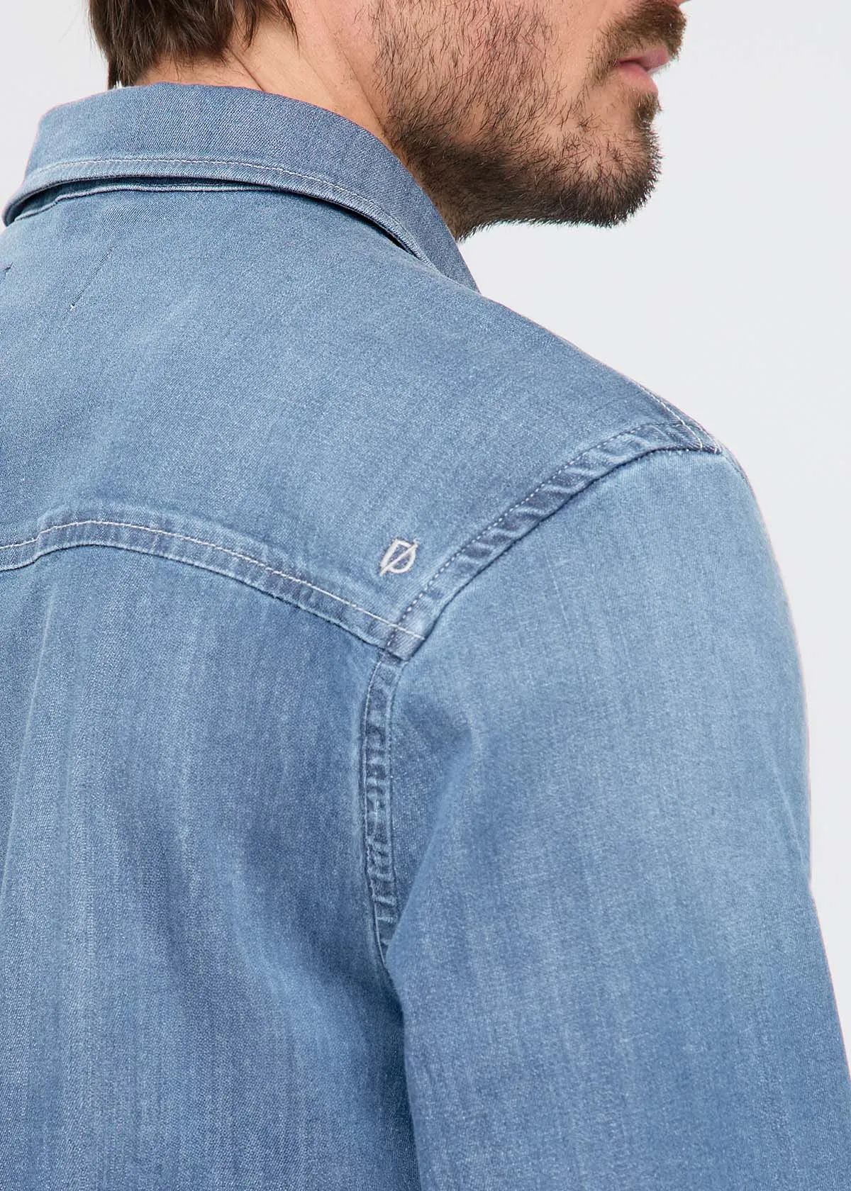 Performance Denim Lite Two-Pocket Shirt - Haze Indigo sold by DUER product image thumbnail 5