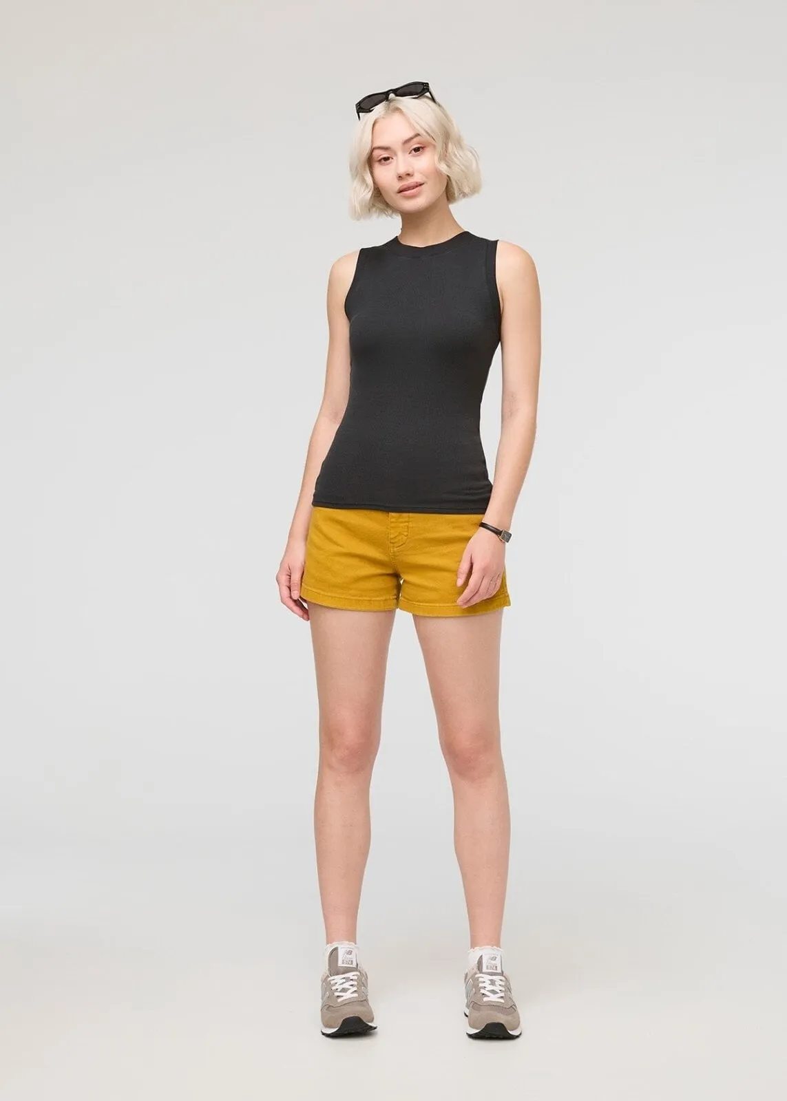 Ribbed Pima High Neck Tank - Black sold by DUER product image thumbnail 2