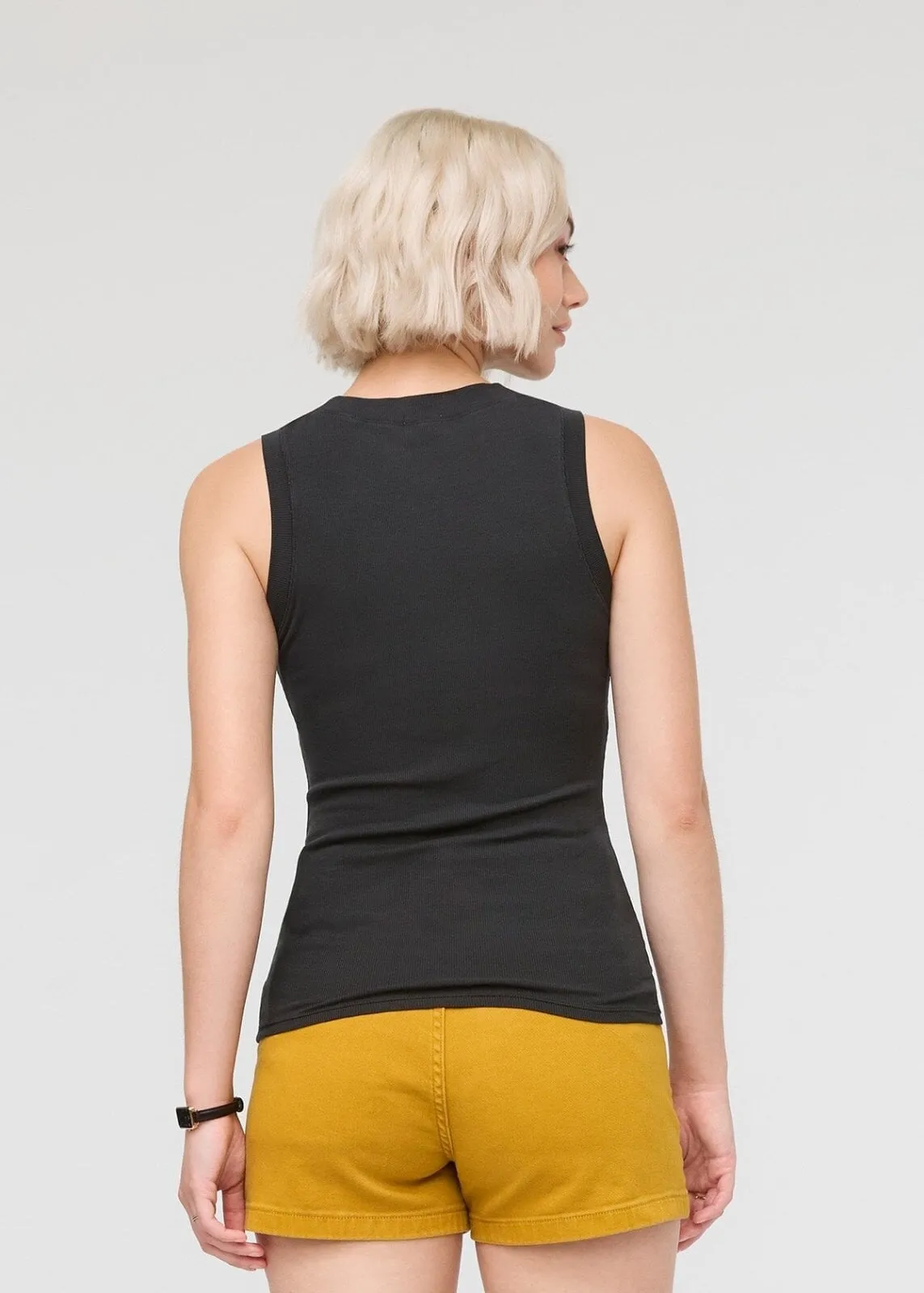 Ribbed Pima High Neck Tank - Black sold by DUER product image thumbnail 3