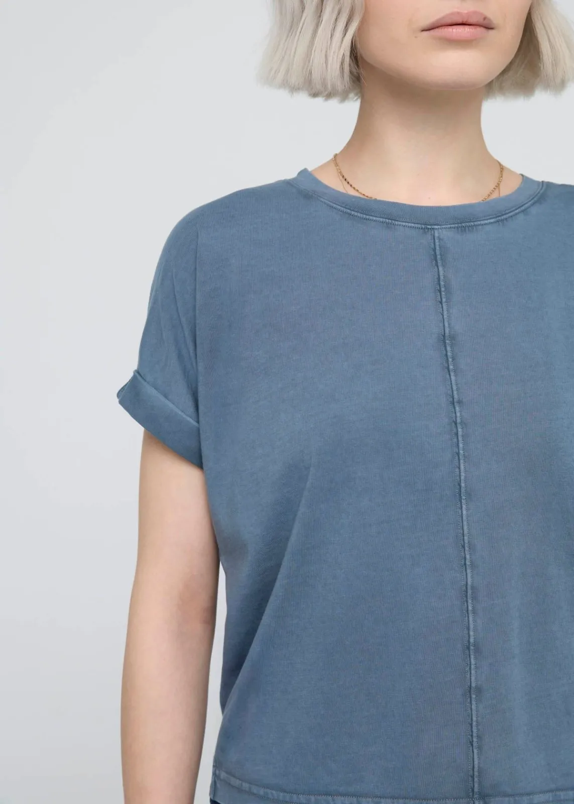PurePima Vintage Dolman Tee - Washed Stone Blue sold by DUER product image thumbnail 4