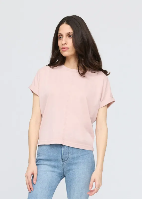 PurePima Vintage Dolman Tee - Washed Soft Rose sold by DUER