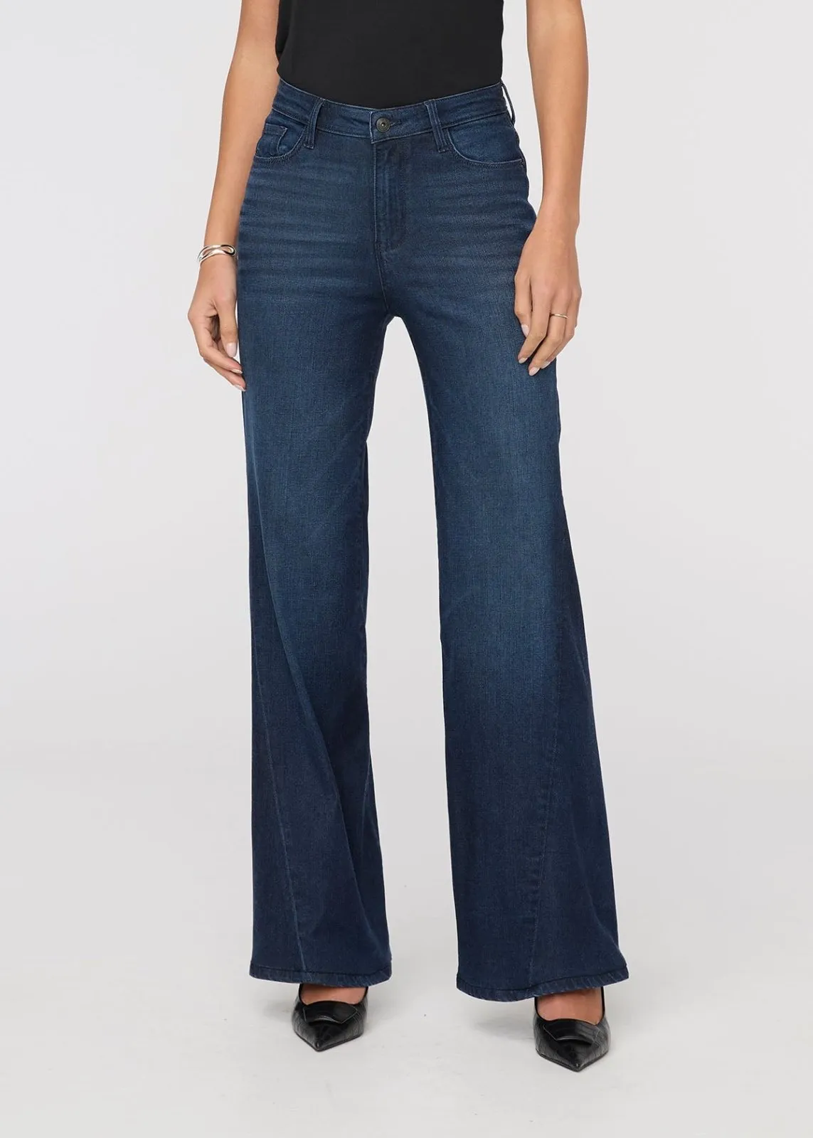 No Sweat Denim High Rise Wide Leg - Nostalgia Tone sold by DUER