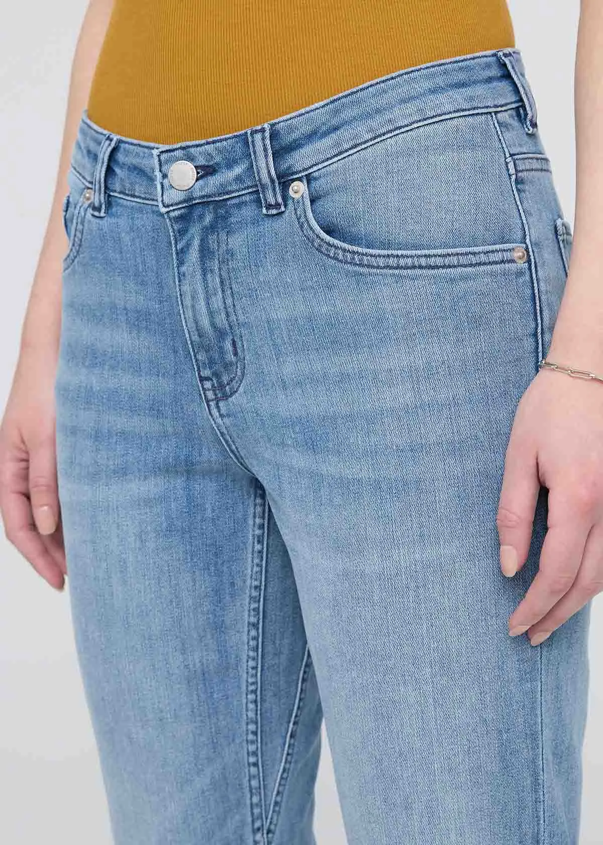 Performance Denim Girlfriend - Hazy Blue (raw hem) sold by DUER product image thumbnail 5