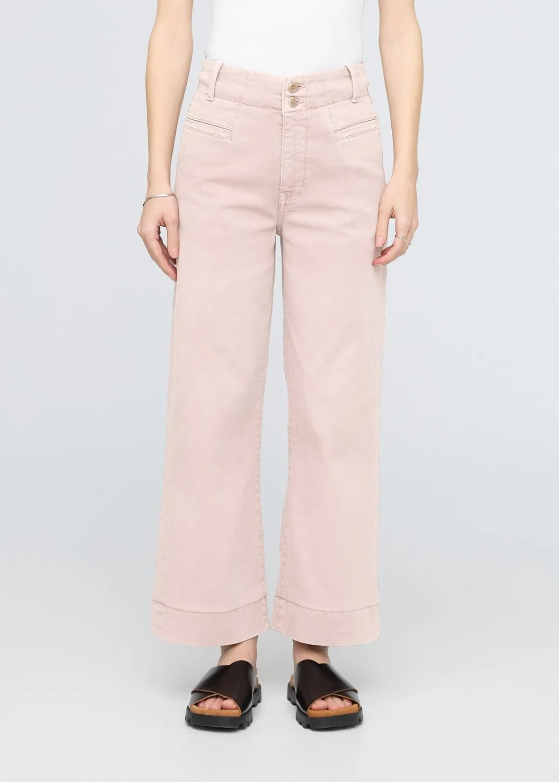 LuxTwill High Rise Trouser - Soft Rose sold by DUER