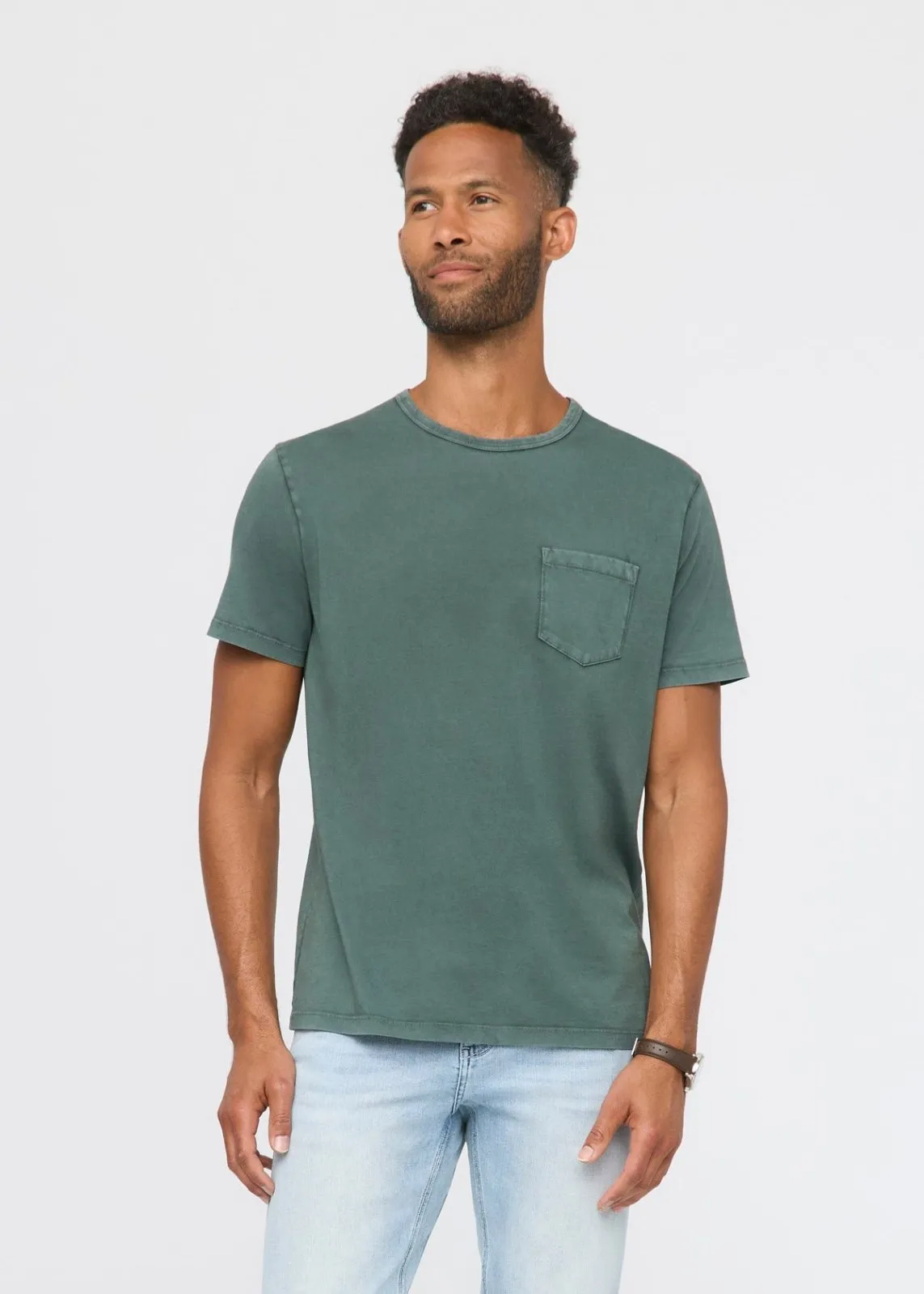PurePima Vintage Pocket Tee - Washed Peat sold by DUER