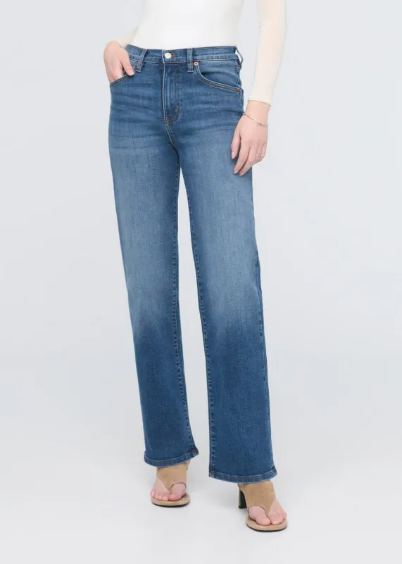 Performance Denim+ High Rise Straight - Mid Blue sold by DUER