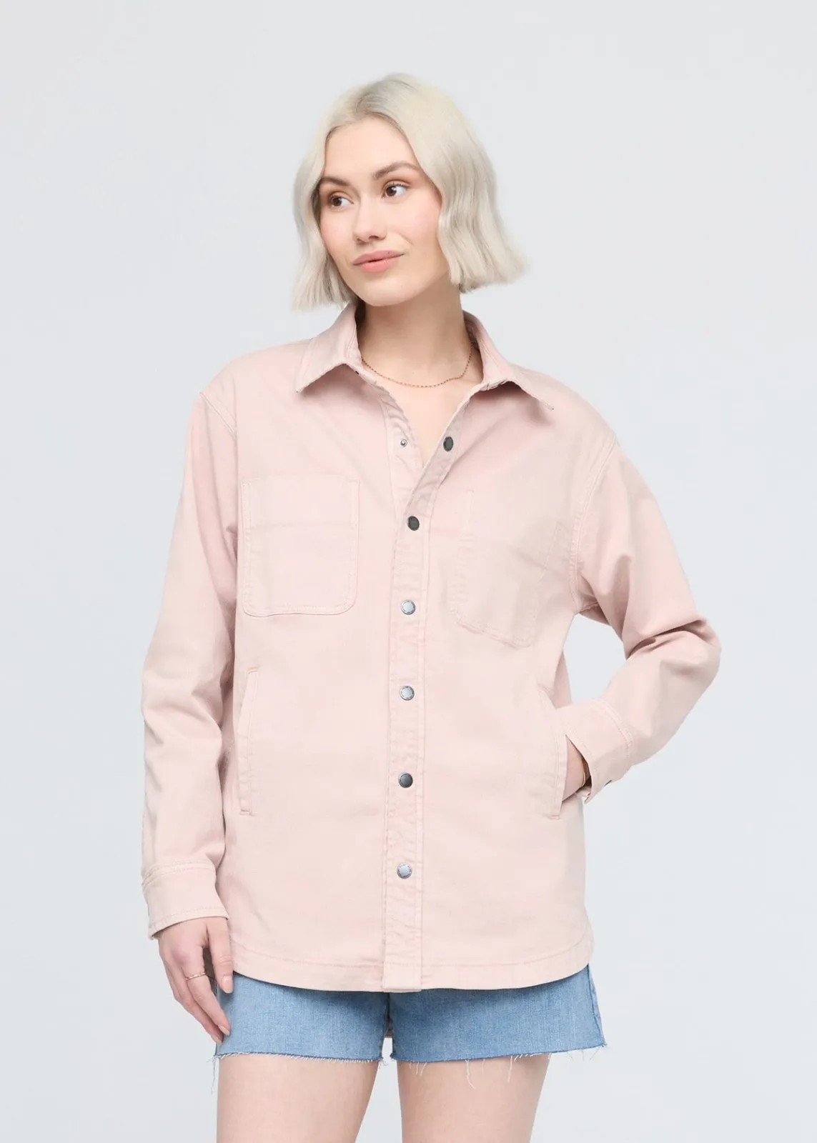 LuxTwill Overshirt - Soft Rose sold by DUER