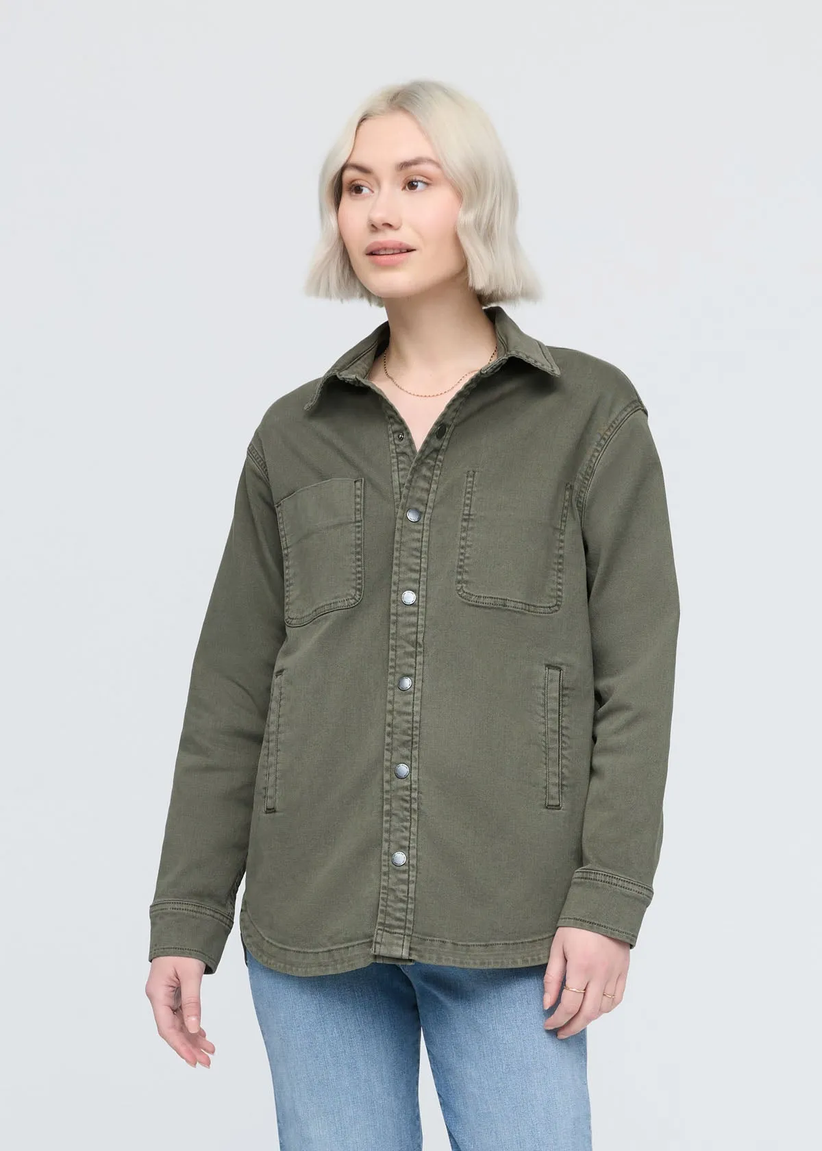 LuxTwill Overshirt - Thyme sold by DUER