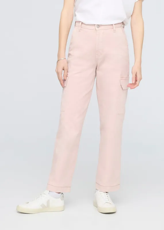 LuxTwill High Rise Cargo Pant - Soft Rose sold by DUER