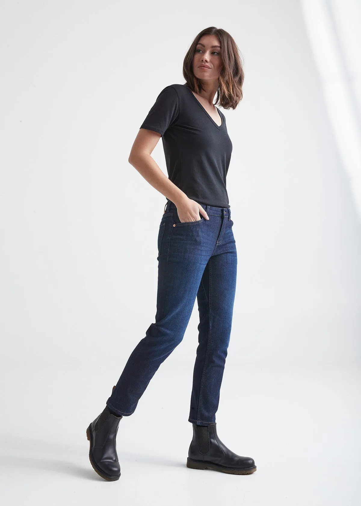 Performance Denim Girlfriend - Dark Stone sold by DUER product image thumbnail 2