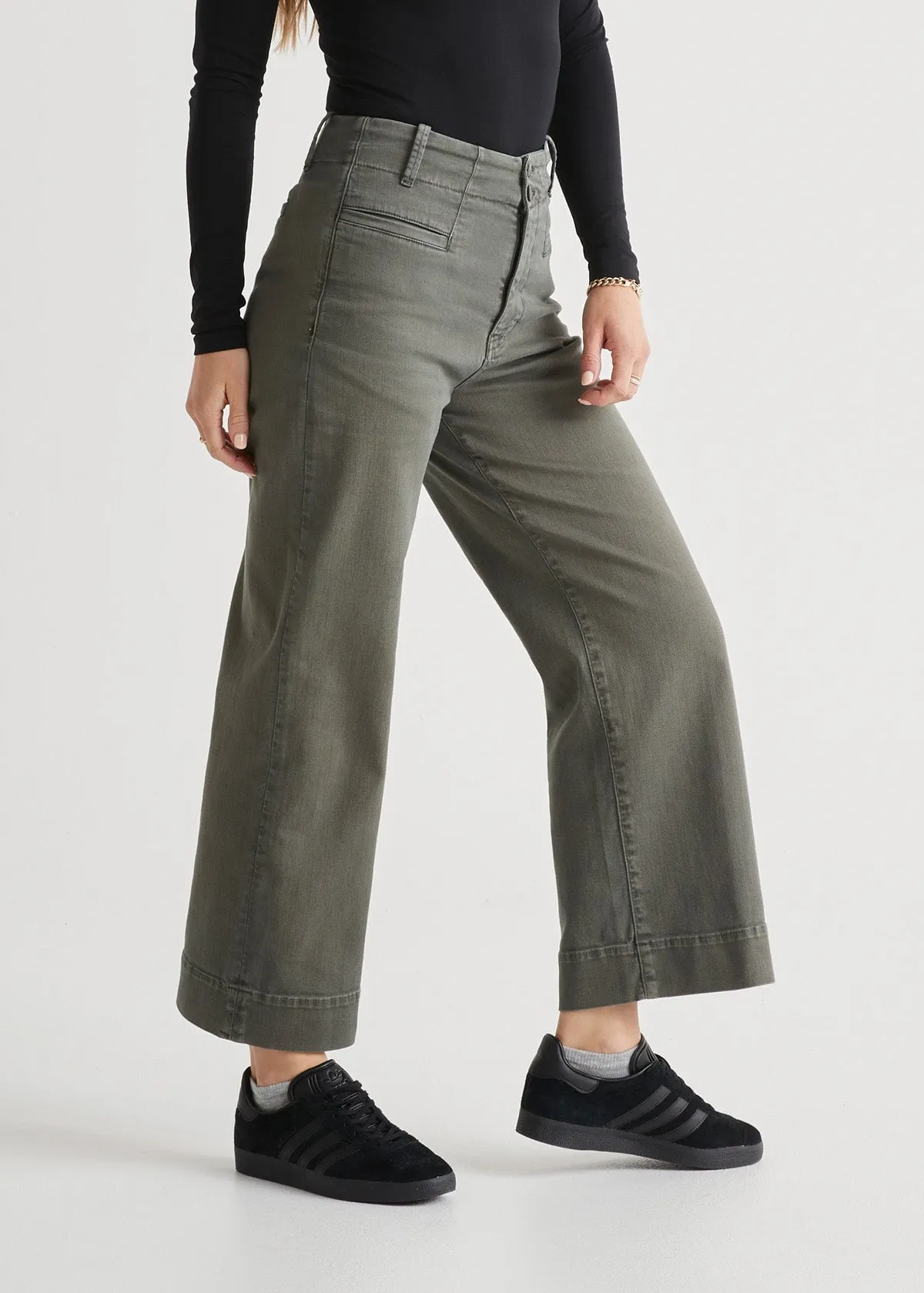LuxTwill High Rise Trouser - Thyme sold by DUER product image thumbnail 3