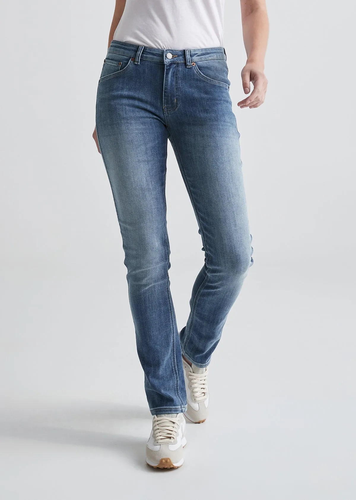 Performance Denim Mid Rise Slim Straight - Tidal sold by DUER