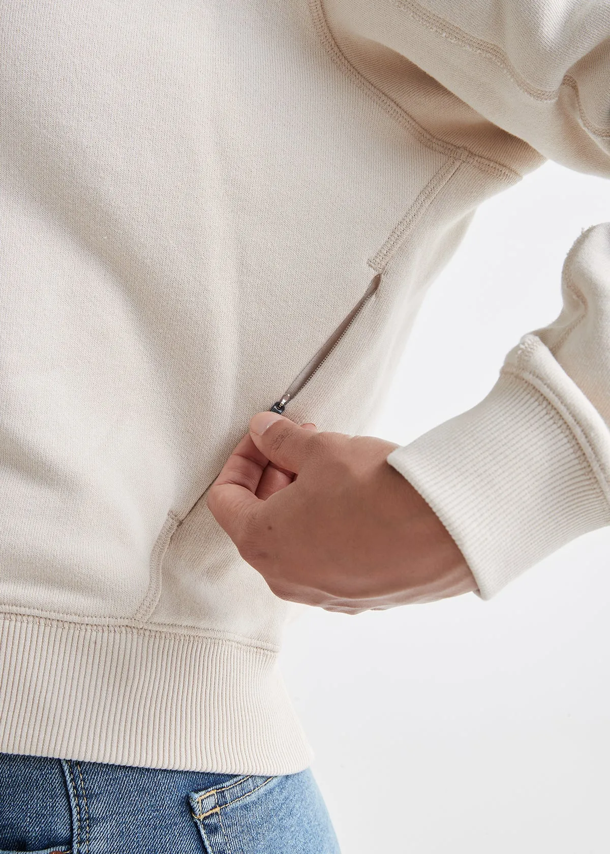 Brushed Terry Performance Crew - Bone sold by DUER product image thumbnail 5