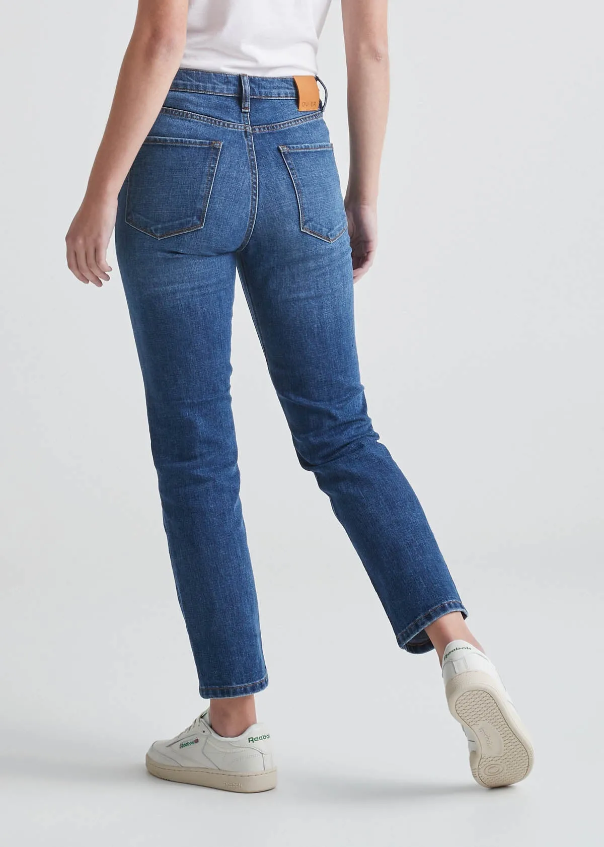Midweight Denim High Rise Straight (Button Fly) - Medium Blue sold by DUER product image thumbnail 3
