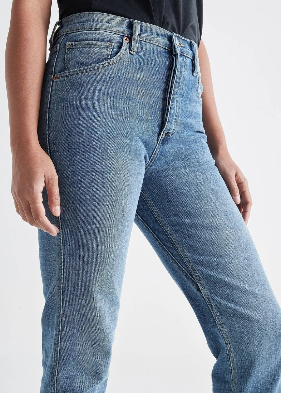 Midweight Denim High Rise Straight (Button Fly) - Vintage sold by DUER product image thumbnail 4
