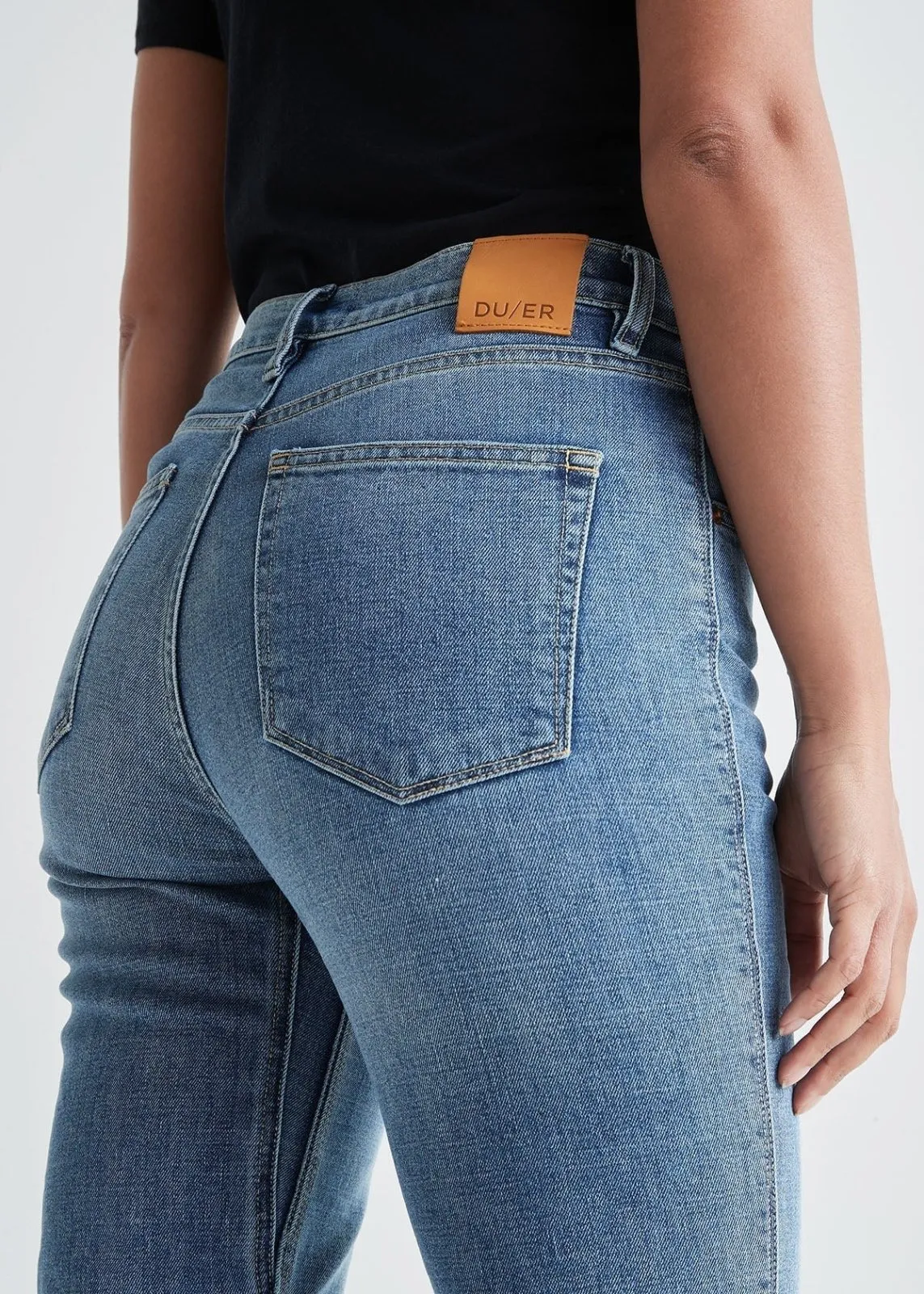 Midweight Denim High Rise Straight (Button Fly) - Vintage sold by DUER product image thumbnail 3