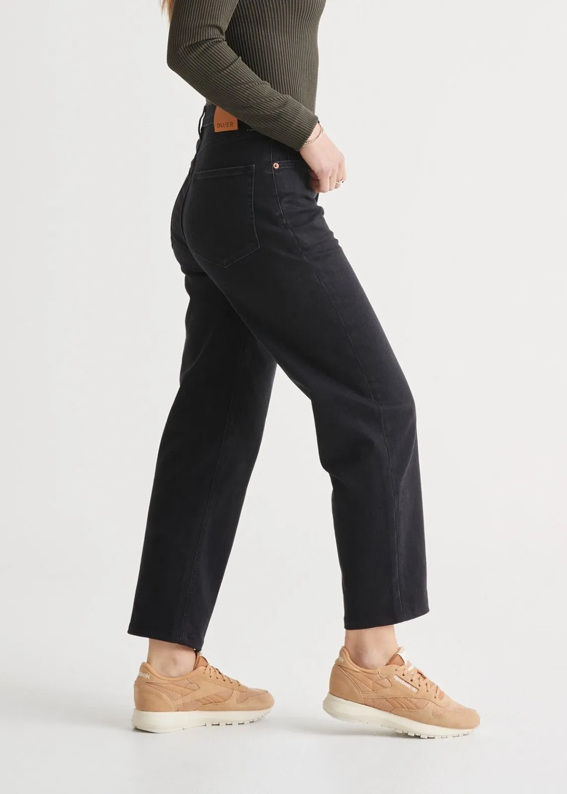 Midweight Denim High Rise Arc (Zip Fly) - Aged Black sold by DUER product image thumbnail 3