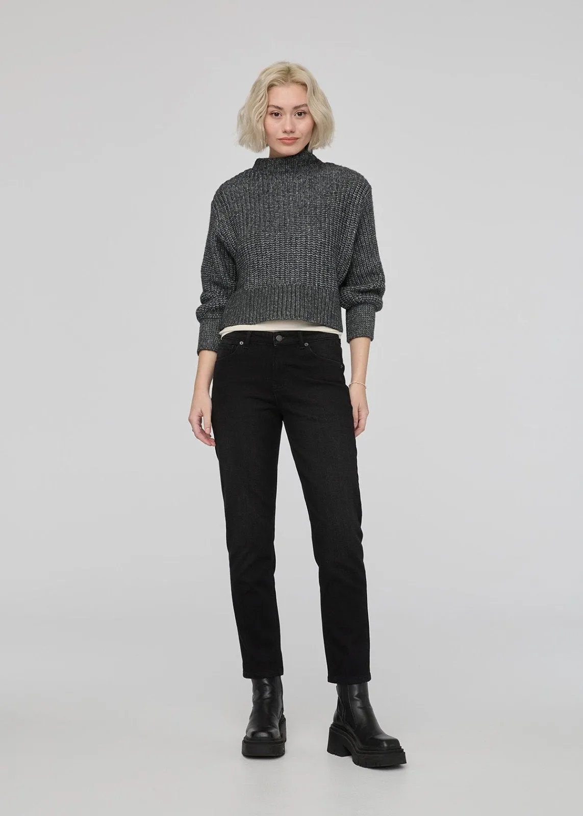 Tech Fleece Denim Girlfriend Jean - Washed Black / Grey sold by DUER product image thumbnail 2