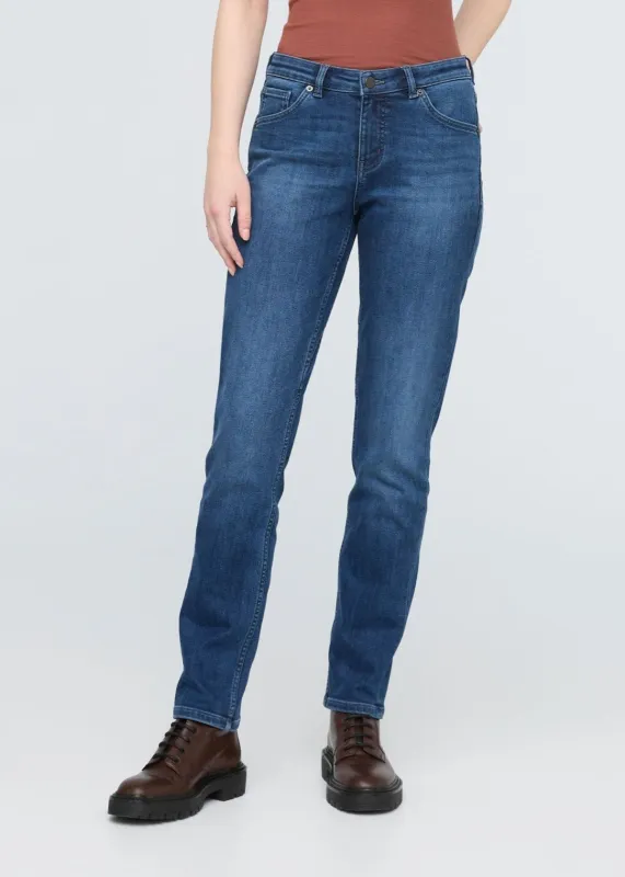 Tech Fleece Denim Girlfriend Jean - Classic Indigo sold by DUER