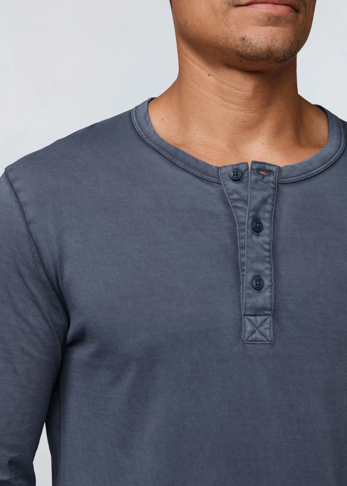 PurePima Vintage Henley - Washed Indigo sold by DUER product image thumbnail 5