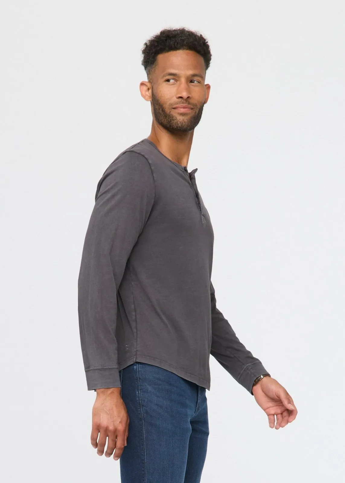PurePima Vintage Henley - Washed Grey sold by DUER product image thumbnail 3