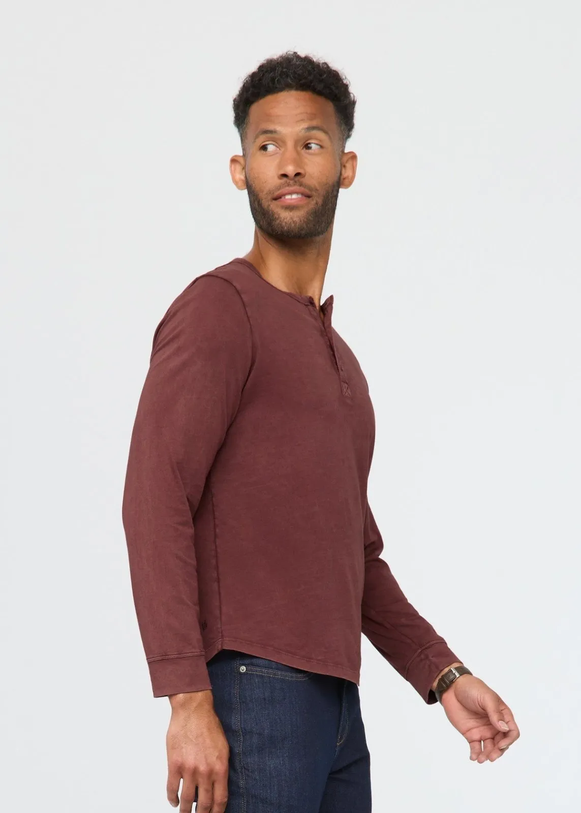 PurePima Vintage Henley - Washed Red Rock sold by DUER product image thumbnail 3