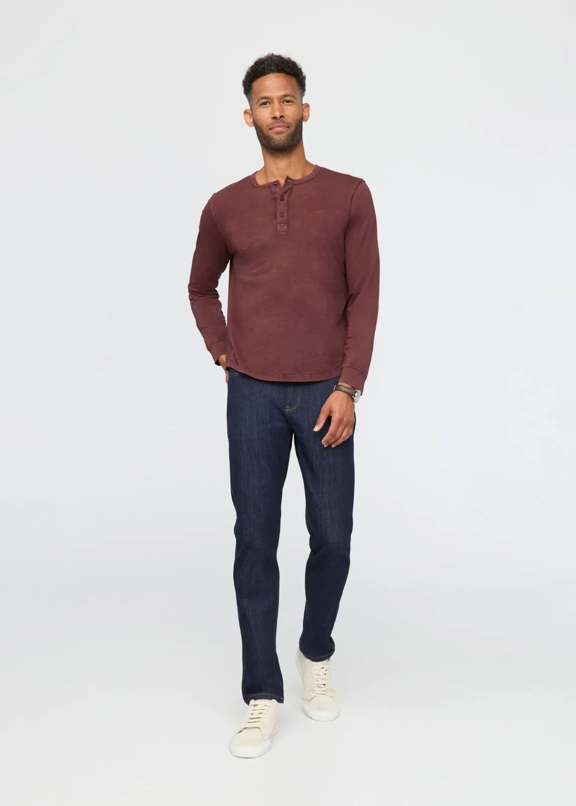 PurePima Vintage Henley - Washed Red Rock sold by DUER product image thumbnail 2