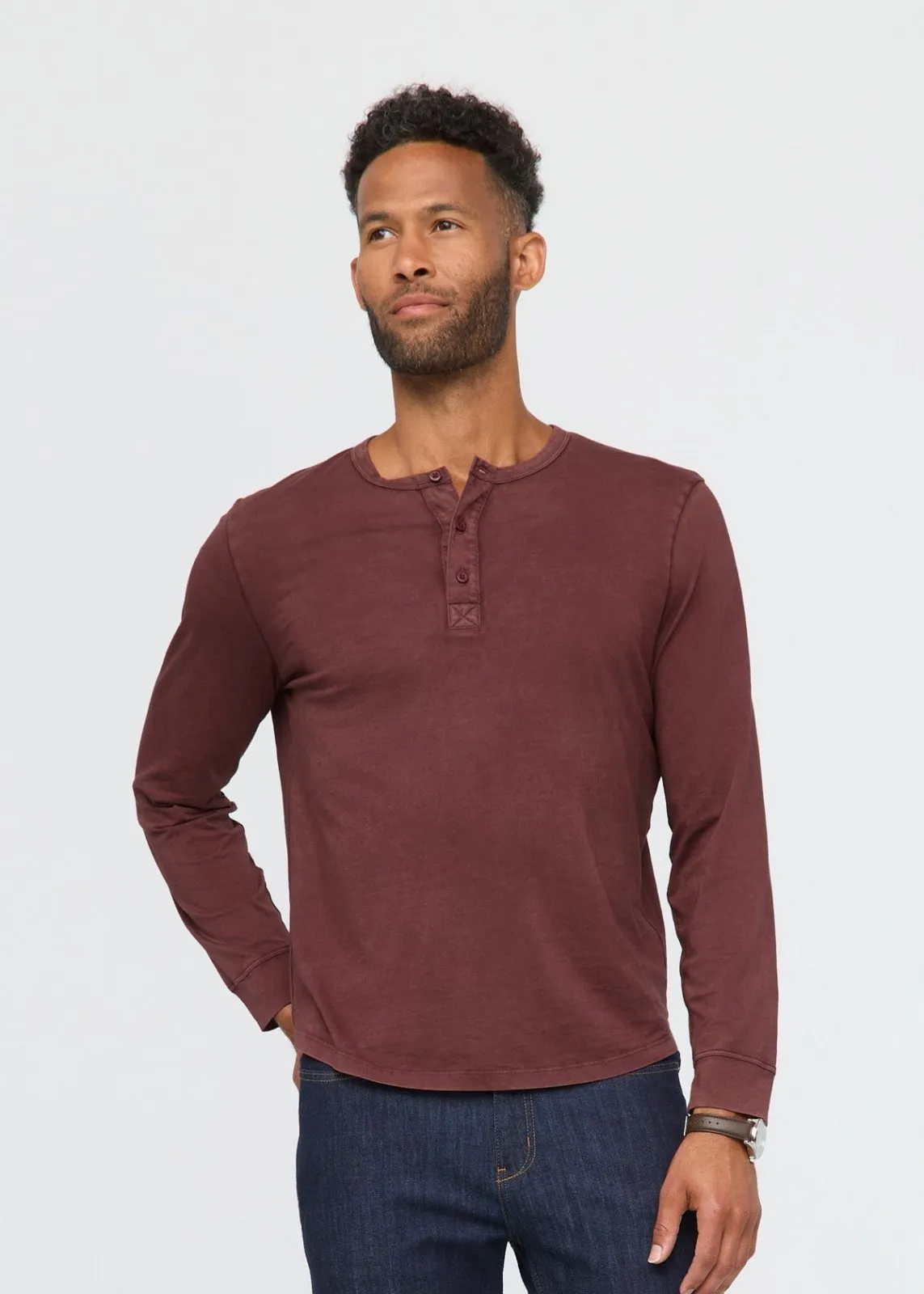 PurePima Vintage Henley sold by DUER