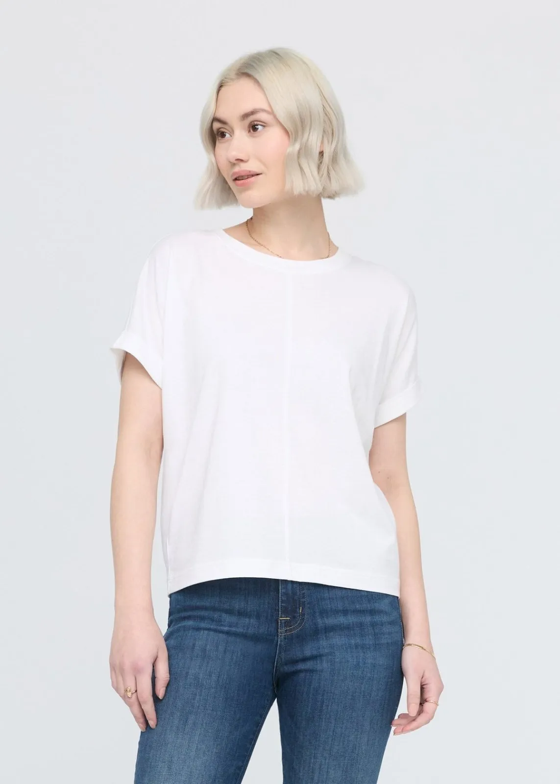 PurePima Dolman Tee - White sold by DUER