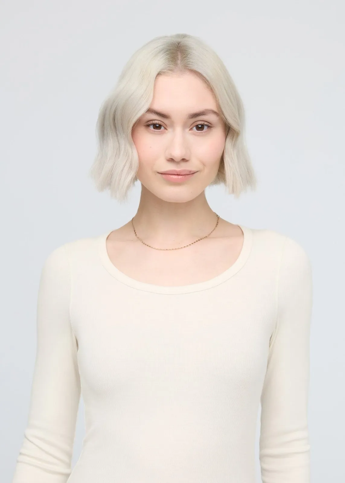 Ribbed Pima Long Sleeve Tee - Ecru sold by DUER product image thumbnail 5