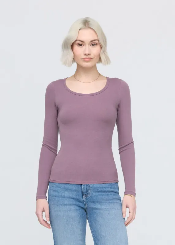 Ribbed Pima Long Sleeve Tee sold by DUER