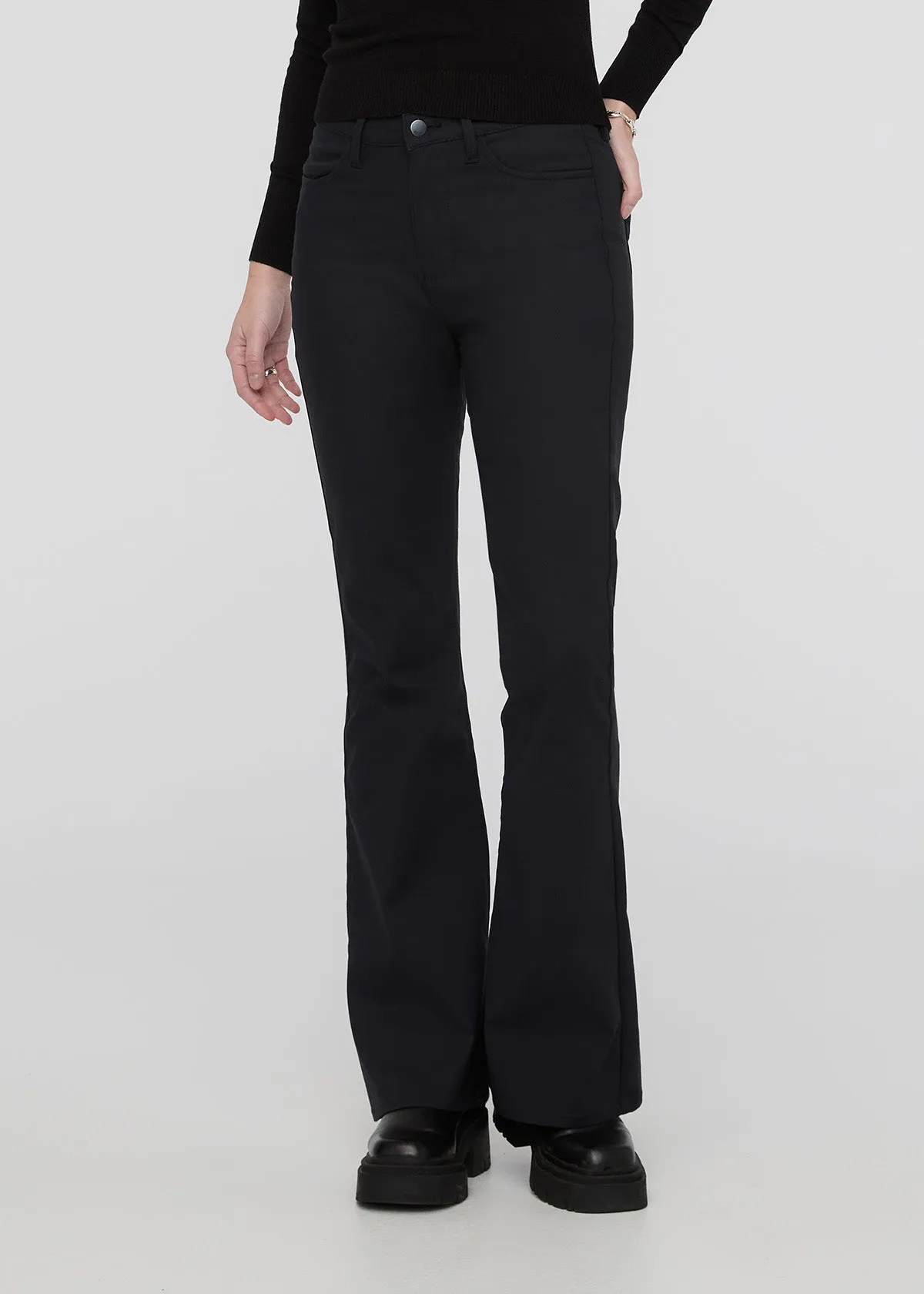 NuStretch High Rise Flare - Black sold by DUER