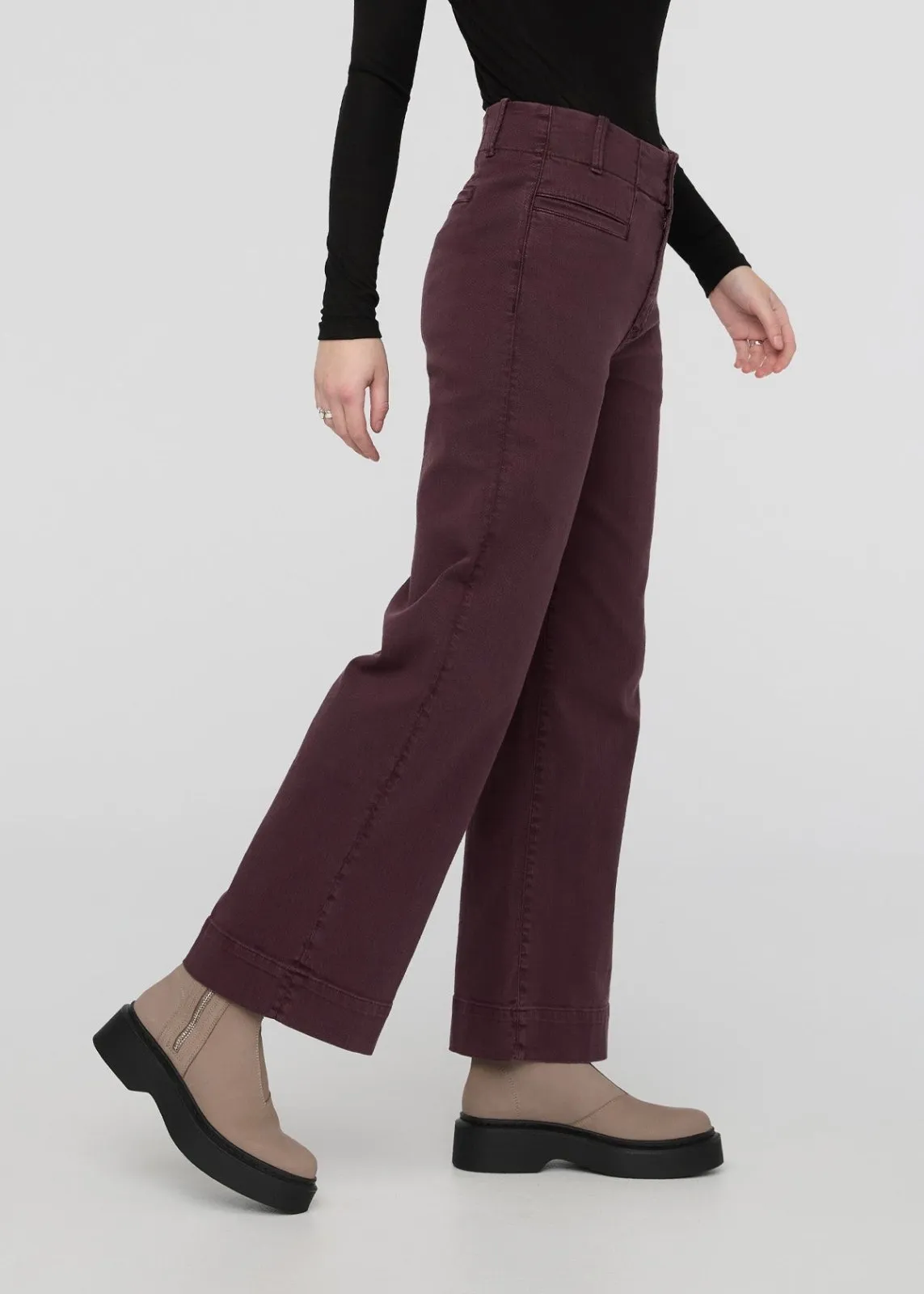 LuxTwill High Rise Trouser - Raisin sold by DUER product image thumbnail 3
