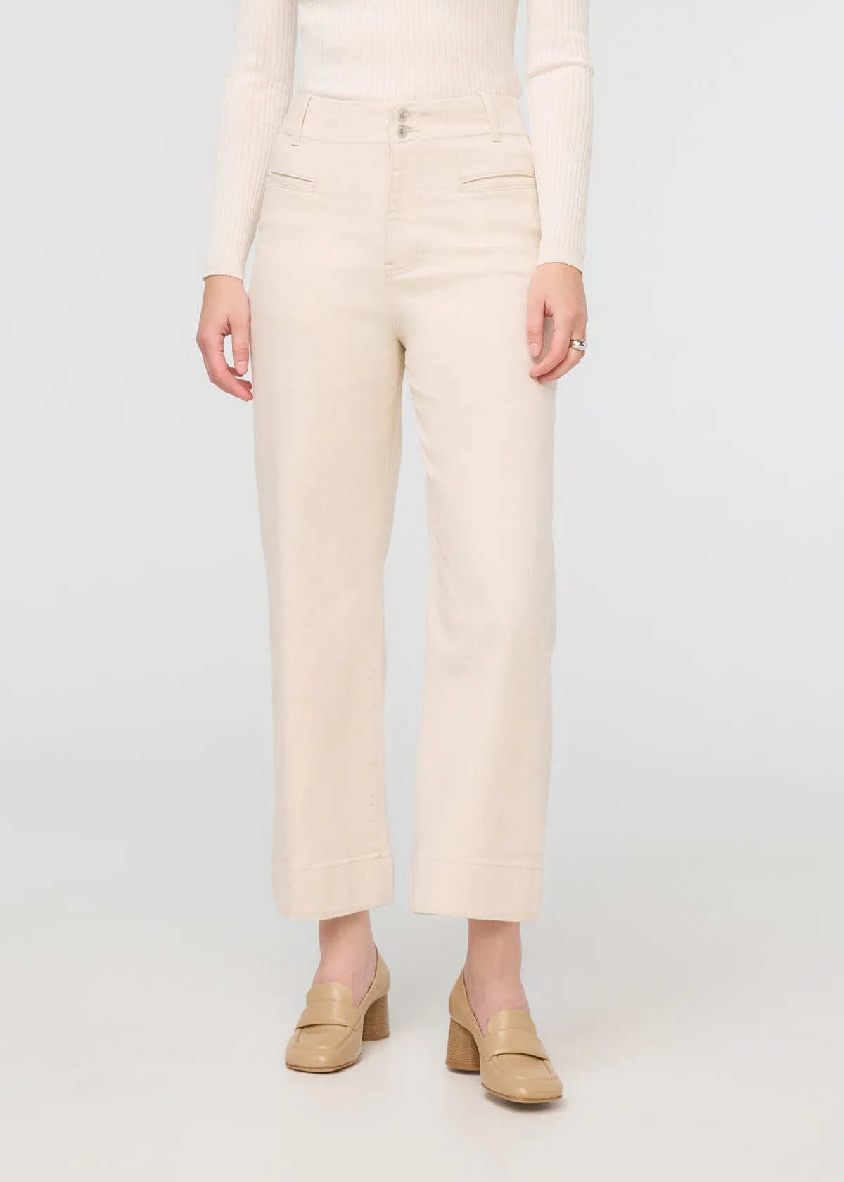 LuxTwill High Rise Trouser - Ecru sold by DUER