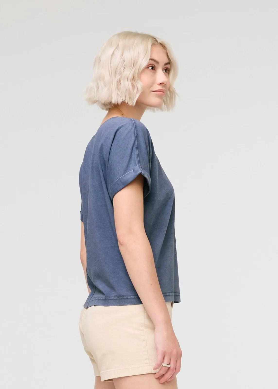 PurePima Vintage Dolman Tee - Washed Indigo sold by DUER product image thumbnail 3