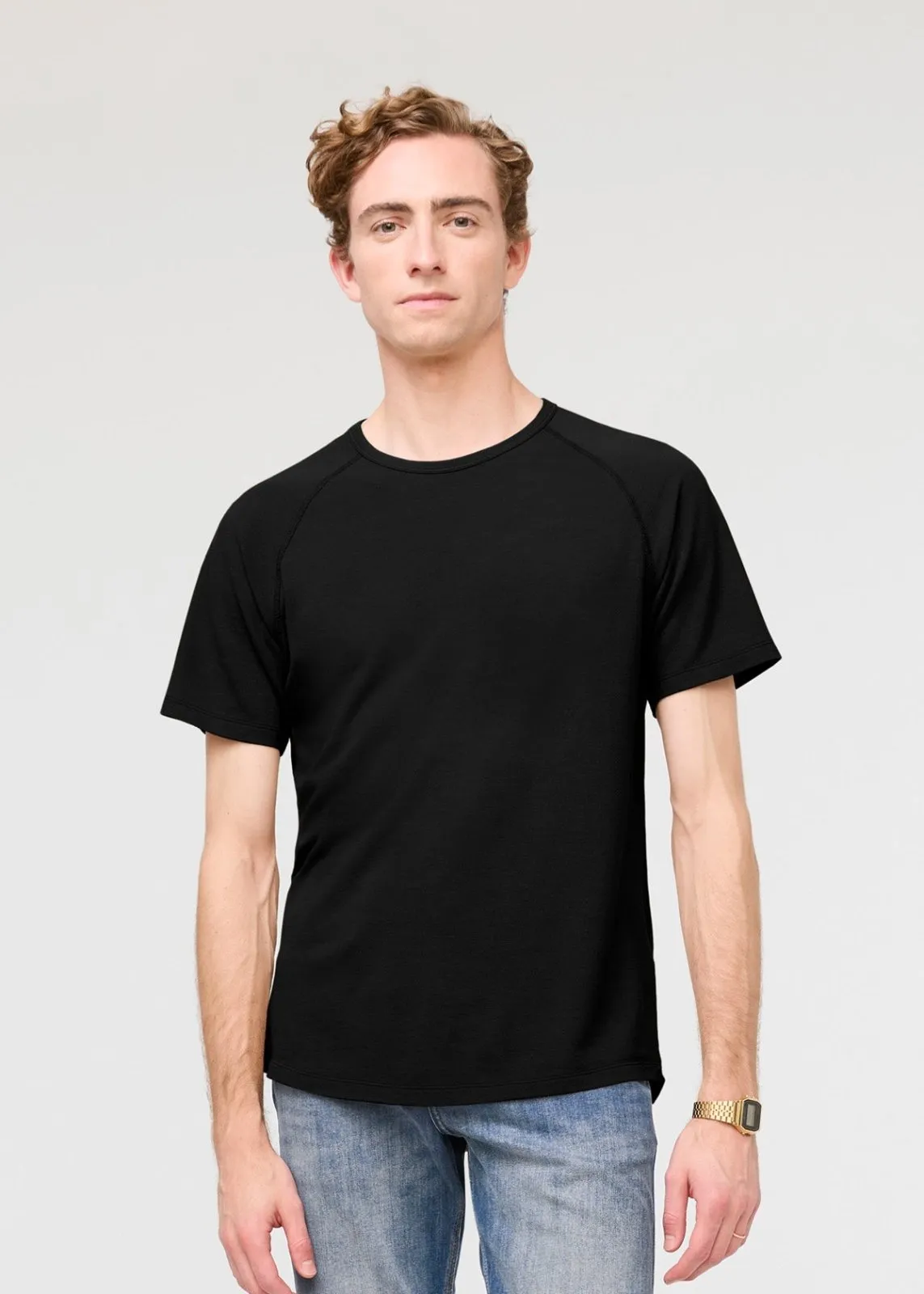 Air Flow Pique Tee - Black sold by DUER