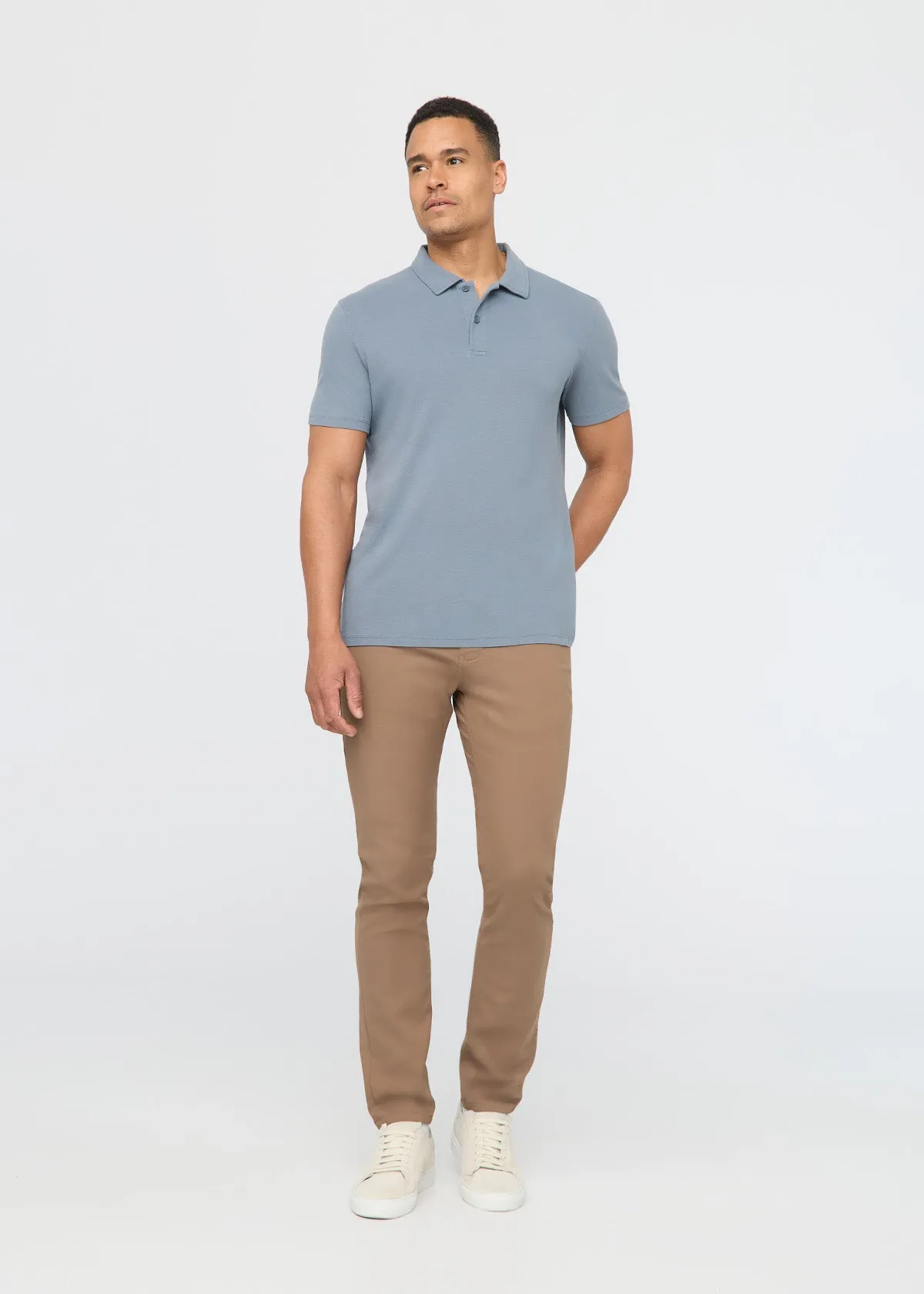 Air Flow Pique Polo - Stone Blue sold by DUER product image thumbnail 2