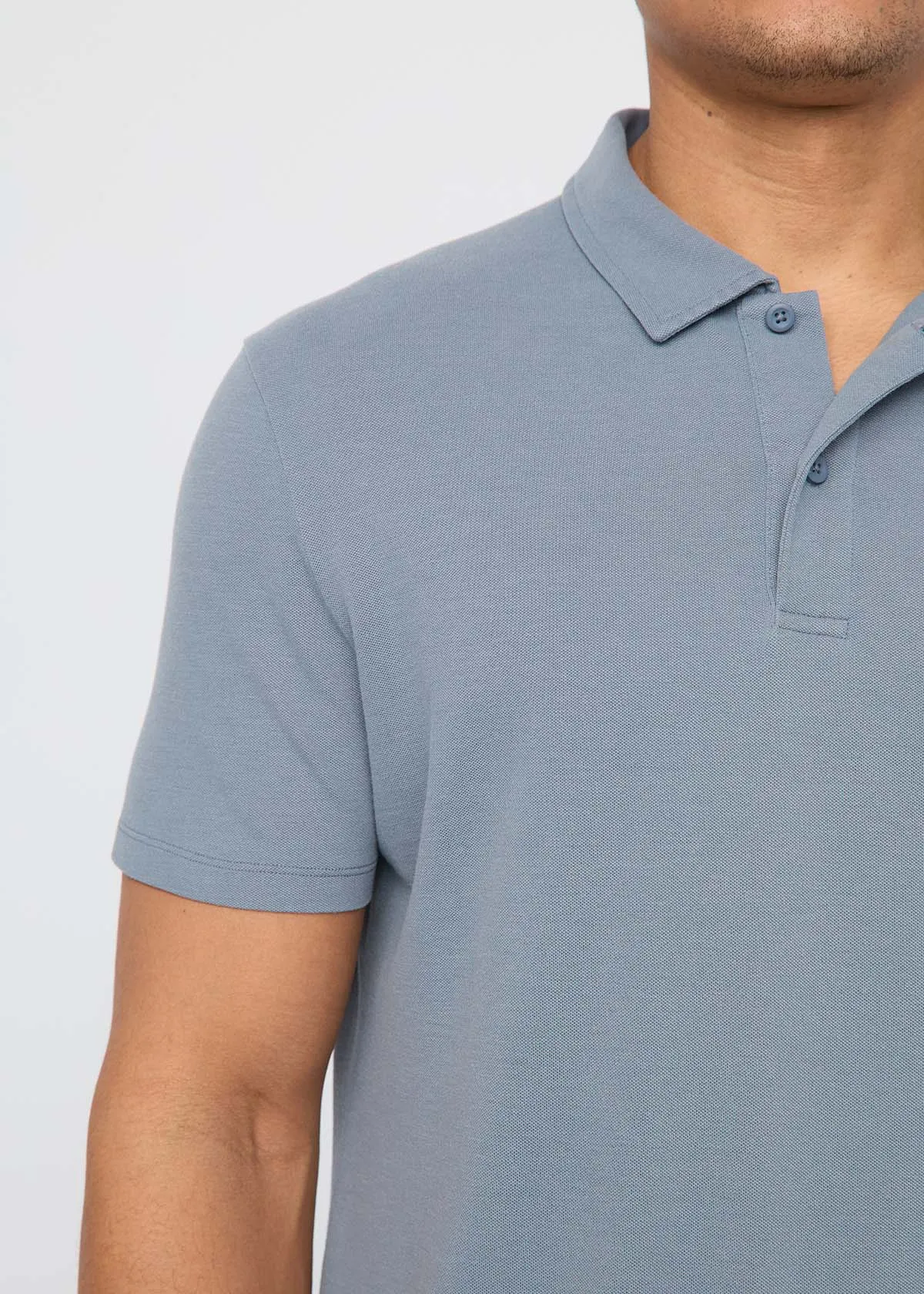 Air Flow Pique Polo - Stone Blue sold by DUER product image thumbnail 4