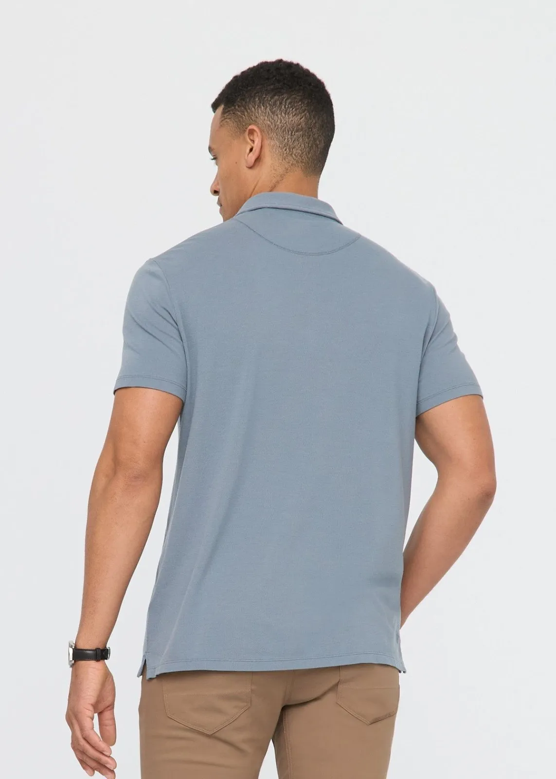 Air Flow Pique Polo - Stone Blue sold by DUER product image thumbnail 3