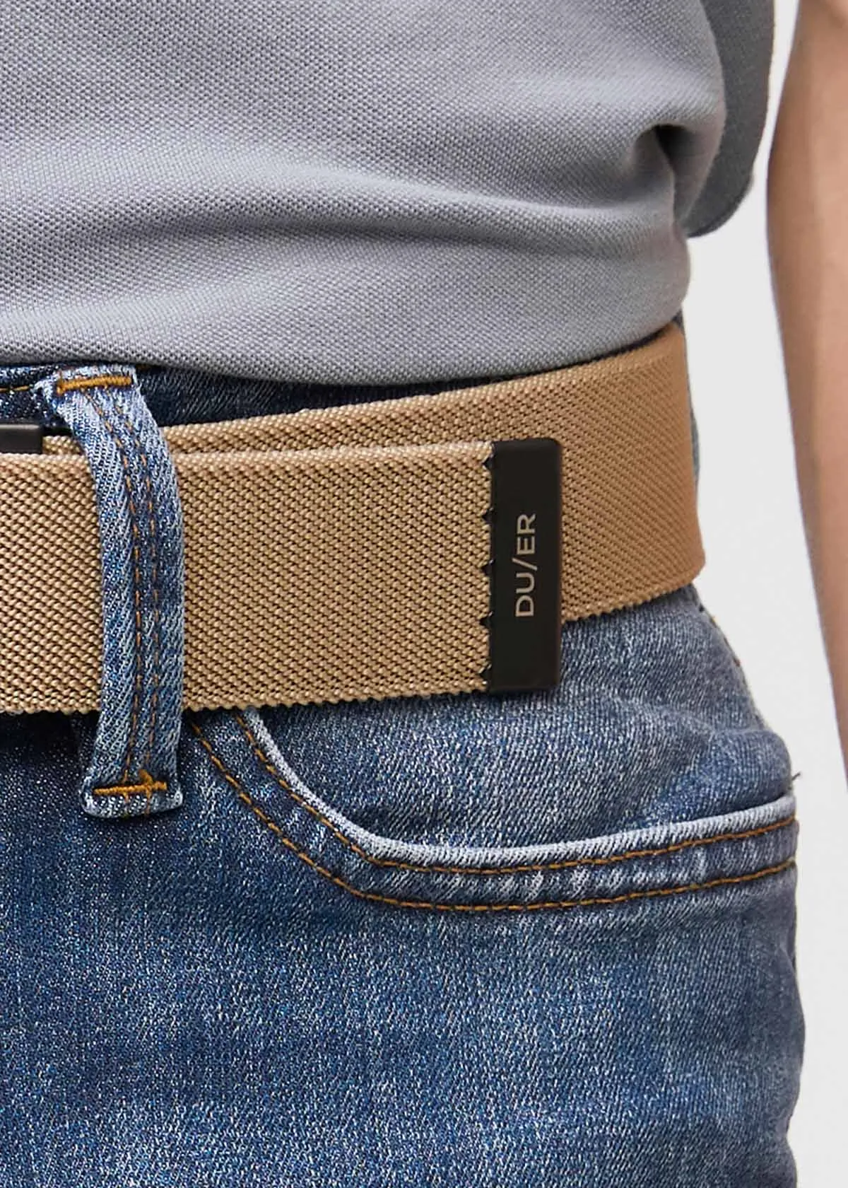 Reversible Stretch Belt - Silver/Tan sold by DUER product image thumbnail 4