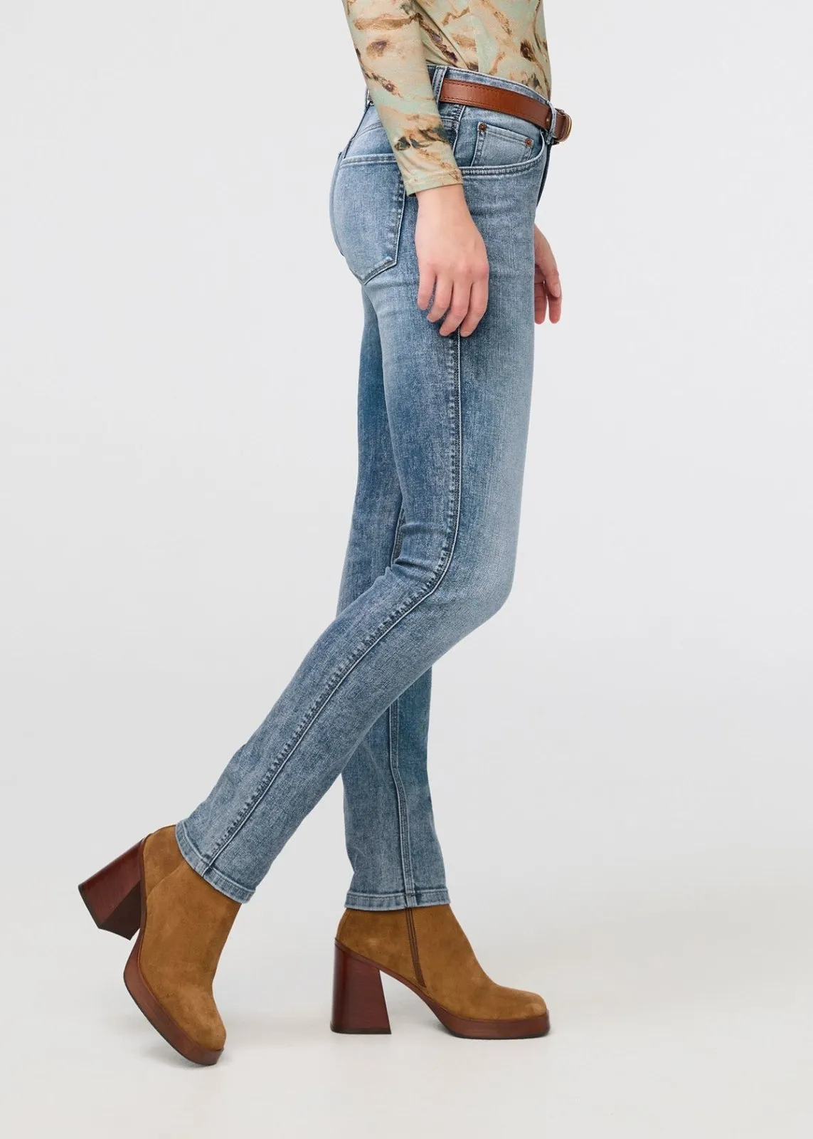 Performance Denim Mid Rise Slim Straight - Beach Blue sold by DUER product image thumbnail 3